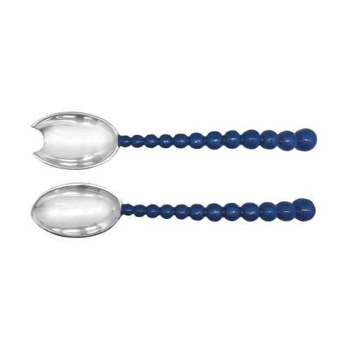 Mariposa BLUE Pearled Large Salad Servers