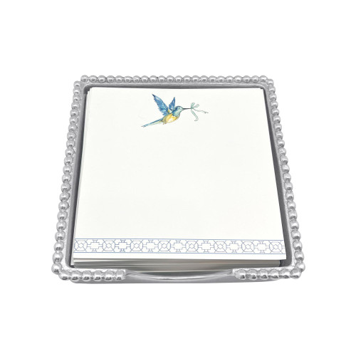 Mariposa Hummingbird & Birdcages Beaded Notepad Set