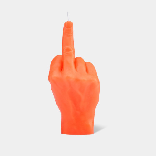 Candlehand MIDDLE FINGER Hand Gesture Neon Orange