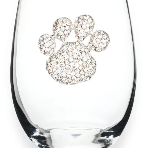 QJewels Stemless Wine Glass - PAW PRINT