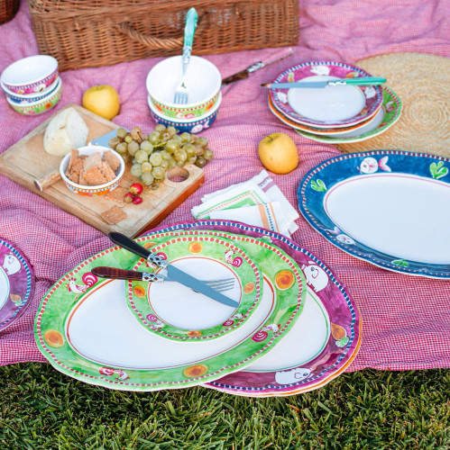 Vietri Melamine Campagna Gallina Oval Platter