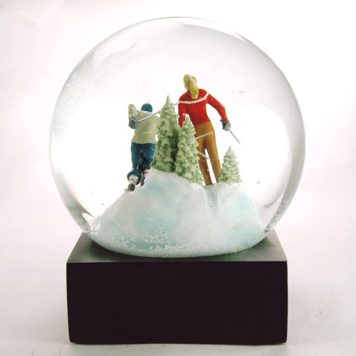 CoolSnowGlobes Skiers Snow Globe