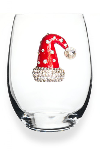 QJewels HOLIDAY Stemless Wine Glass - HAT