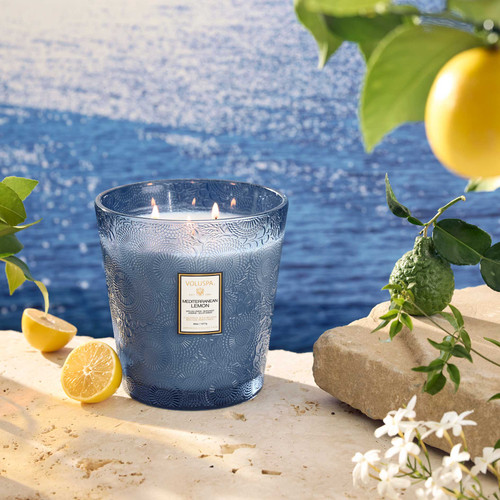 Voluspa Mediterranean LEMON 3 Wick Hearth Candle