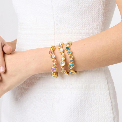 Julie Vos Kaleidoscope Bangle Multi Stone