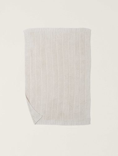 Barefoot Dreams Cozy Shine Herringbone Blanket - CREAM