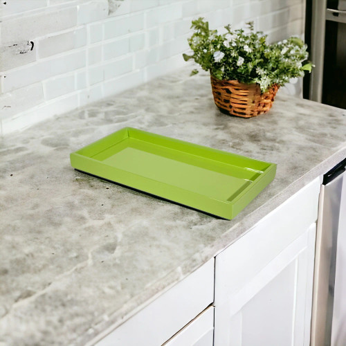 Lacquer SMALL Rect, Serving Tray WHITE 12 x 6