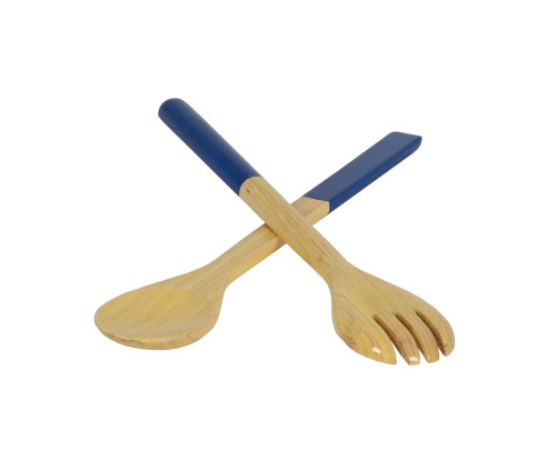 Bamboo Large Salad Server Set BLUE