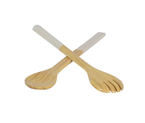 Bamboo Large Salad Server Set WHITE