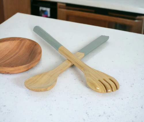 Bamboo Large Salad Server Set ORANGE