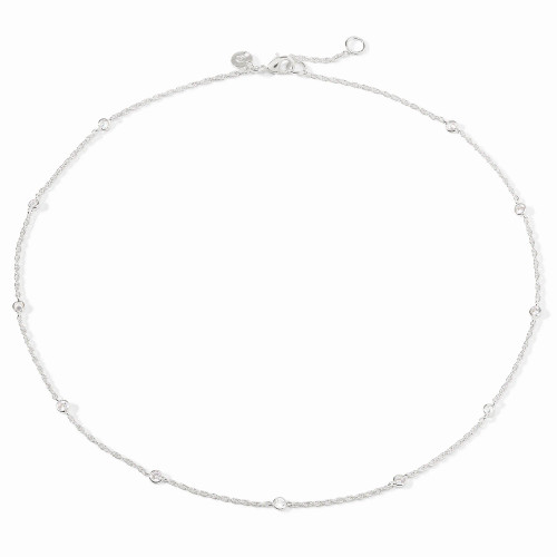Julie Vos SILVER Celeste Delicate Station Necklace CZ