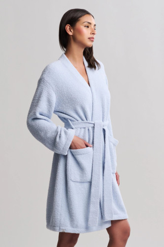 Barefoot Dreams Cozychic Solid Robe in SNOWDROP