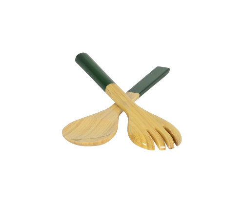 Bamboo SMALL Salad Servers DARK GREEN Bamboo SMALL Salad Servers DARK GREEN