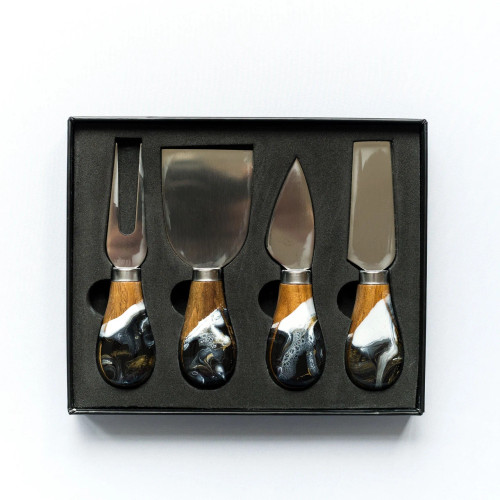 Lynn & Liana Cheese Knife Set of 4 Resin Coated - Onyx