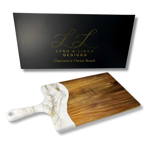 Lynn & Liana LARGE Acacia Cheeseboard Gold Quartz
