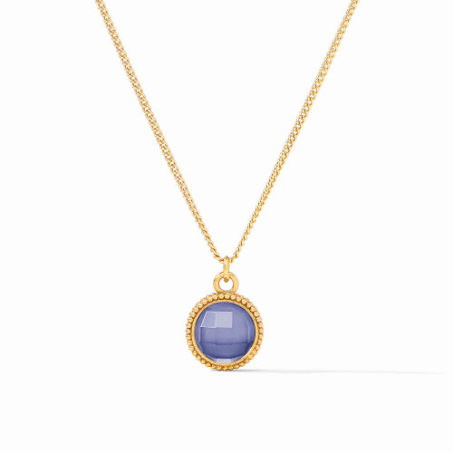 Julie Vos Fleur-de-Lis Solitaire Necklace Iridescent Tanzanite Blue
