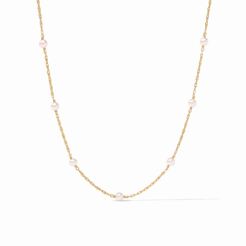 Julie Vos The Pink Delicate Station Necklace Pink Pearl