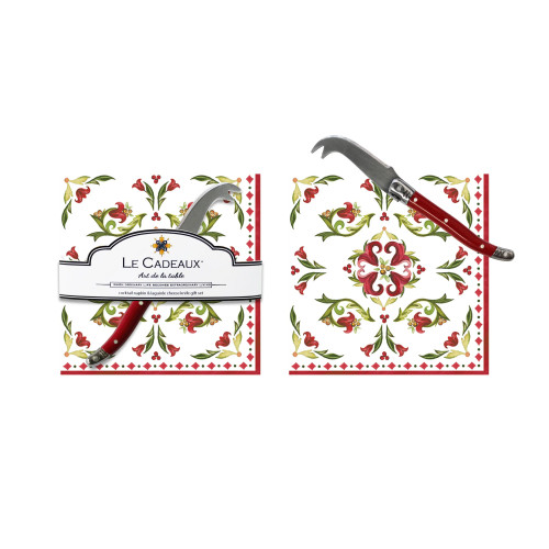 Le Cadeaux Gift Set of Cocktail Napkins and Laguiole Spreader - VISCHIO