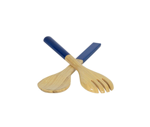 Bamboo SMALL Salad Servers BLUE