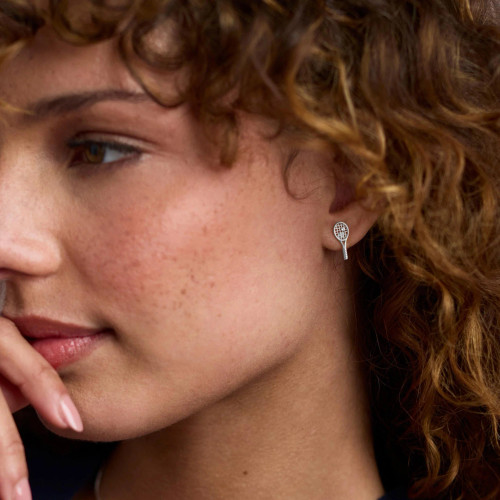 Julie Vos SILVER Tennis Racquet Stud CZ