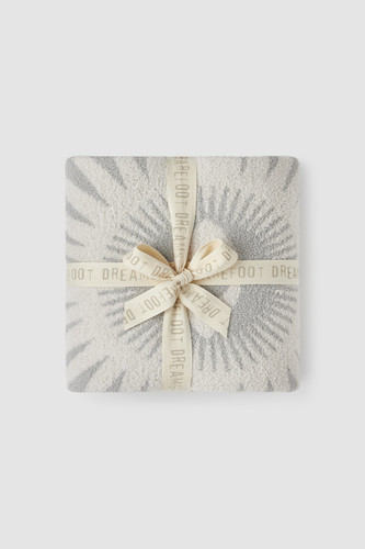 Barefoot Dreams Cozychic VISIONARY Throw Blanket - CREAM Multi