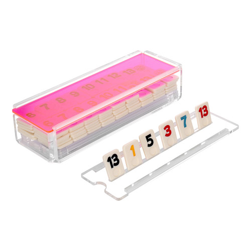 Lucite Rummy Game PINK