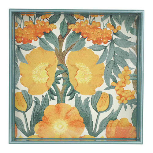 RFP ICELANDIC POPPIES Gold 15" Square Tray