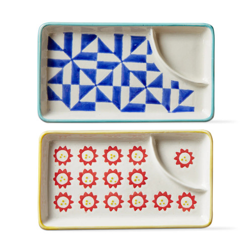 Flower Dot/GEO Sushi/Dumpling Plate asstd