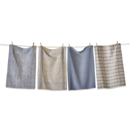 Canyon Woven Dish Towel Set 4 Blue Denim
