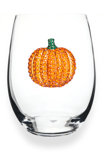 QJewels Stemless Wine Glass - PUMPKIN