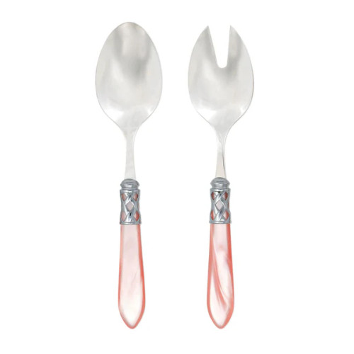 Vietri Aladdin LIGHT PINK Salad Serving Set