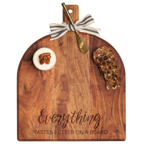 Mapleleaf Acacia Bevel Board 15 x 12 with Handle, GoldSpdr - Everything Tastes Better on a Board