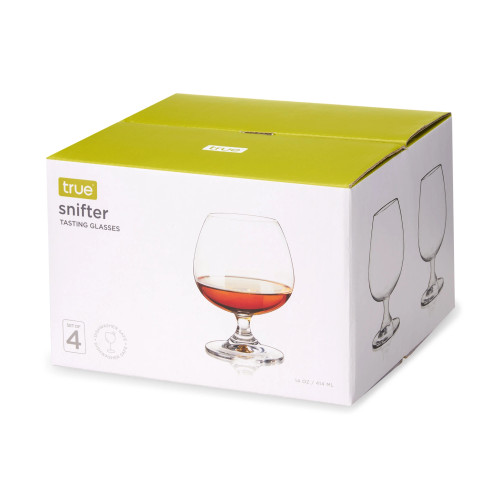 Short Stemmed Crystal Snifter Glasses - Set of 4