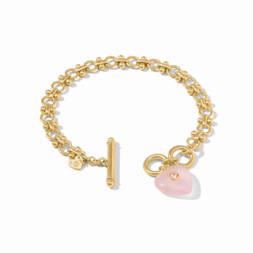 Julie Vos HEART Link Bracelet Pink Quartz