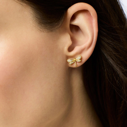 Julie Vos DRAGONFLY Pave Stud CZ