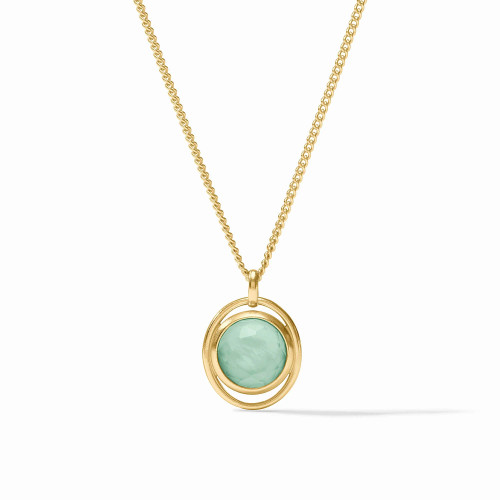 Julie Vos LAGUNA Solitaire Necklace - Iridescent Aquamarine Blue