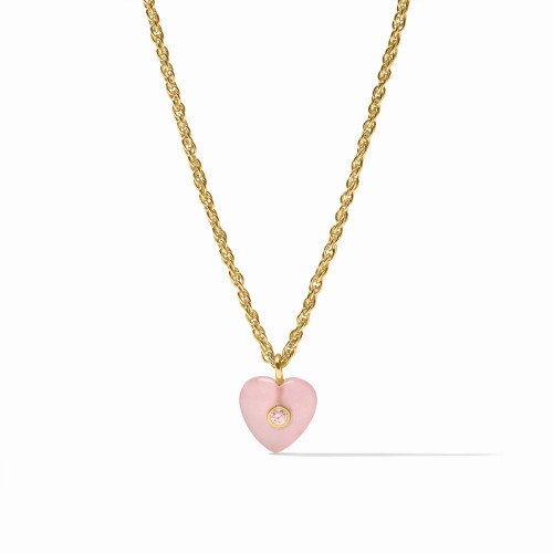 Julie Vos HEART Delicate Necklace Pink Quartz
