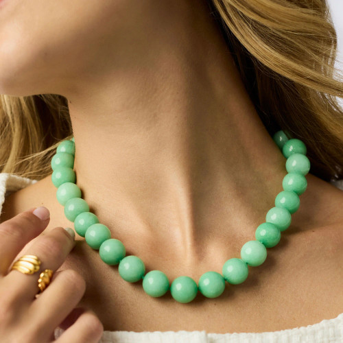 Julie Vos PORTOFINO Beaded Necklace Aqua Jade