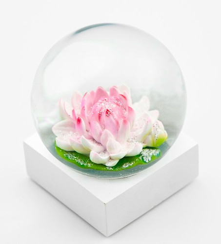 CoolSnowGlobes CRYSTAL LOTUS Snow Globe