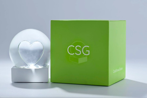CoolSnowGlobes CRYSTAL HEART Snow Globe