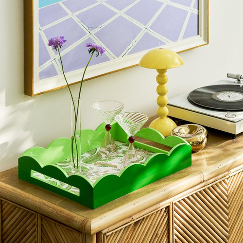 Addison Ross PB Scalloped Tray in Green