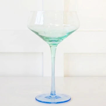 Byrdeen Mezclada Crystal COUPE Glass Set/4 -