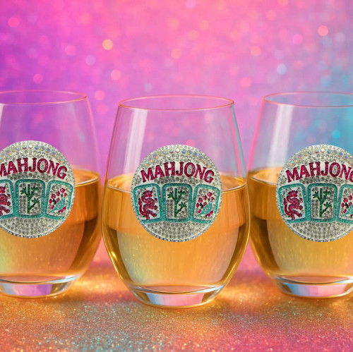 QJewels Stemless Wine Glass - MAHJONG