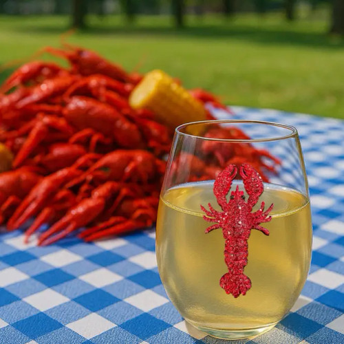 QJewels Stemless Wine Glass - LOBSTER