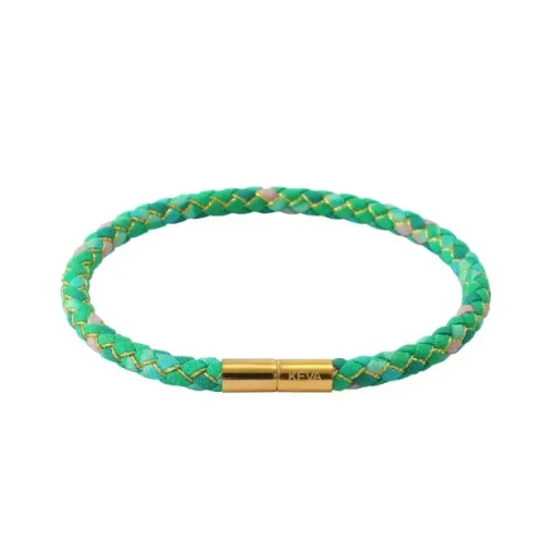 KEVA Lucky Jade Braided Silk Bracelet