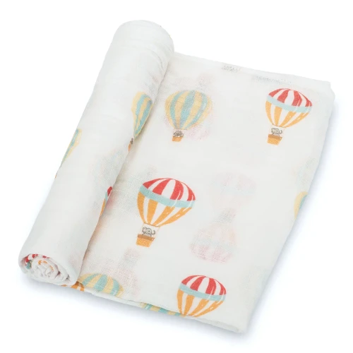 LollyBanks Muslin Quilt Baby & Kids Blanket - Hot Air Balloons