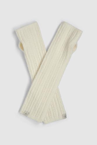 Barefoot Dreams Pointelle Fingerless Gloves - PEARL