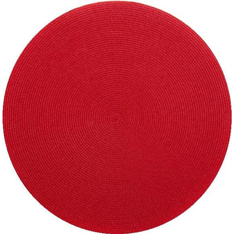 Deborah Rhodes 15" Round Placemat in Holiday Red