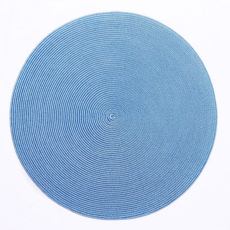 Deborah Rhodes 15" Round Placemat in Denim Blue