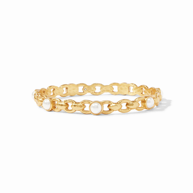 Julie Vos Palermo Pearl Bangle - Gold Pearl - M